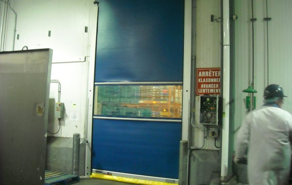 High speed freezer door